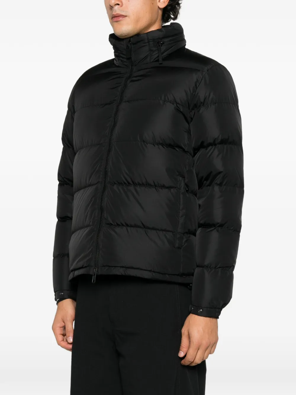 ASPESI quilted hooded jacket Zwart