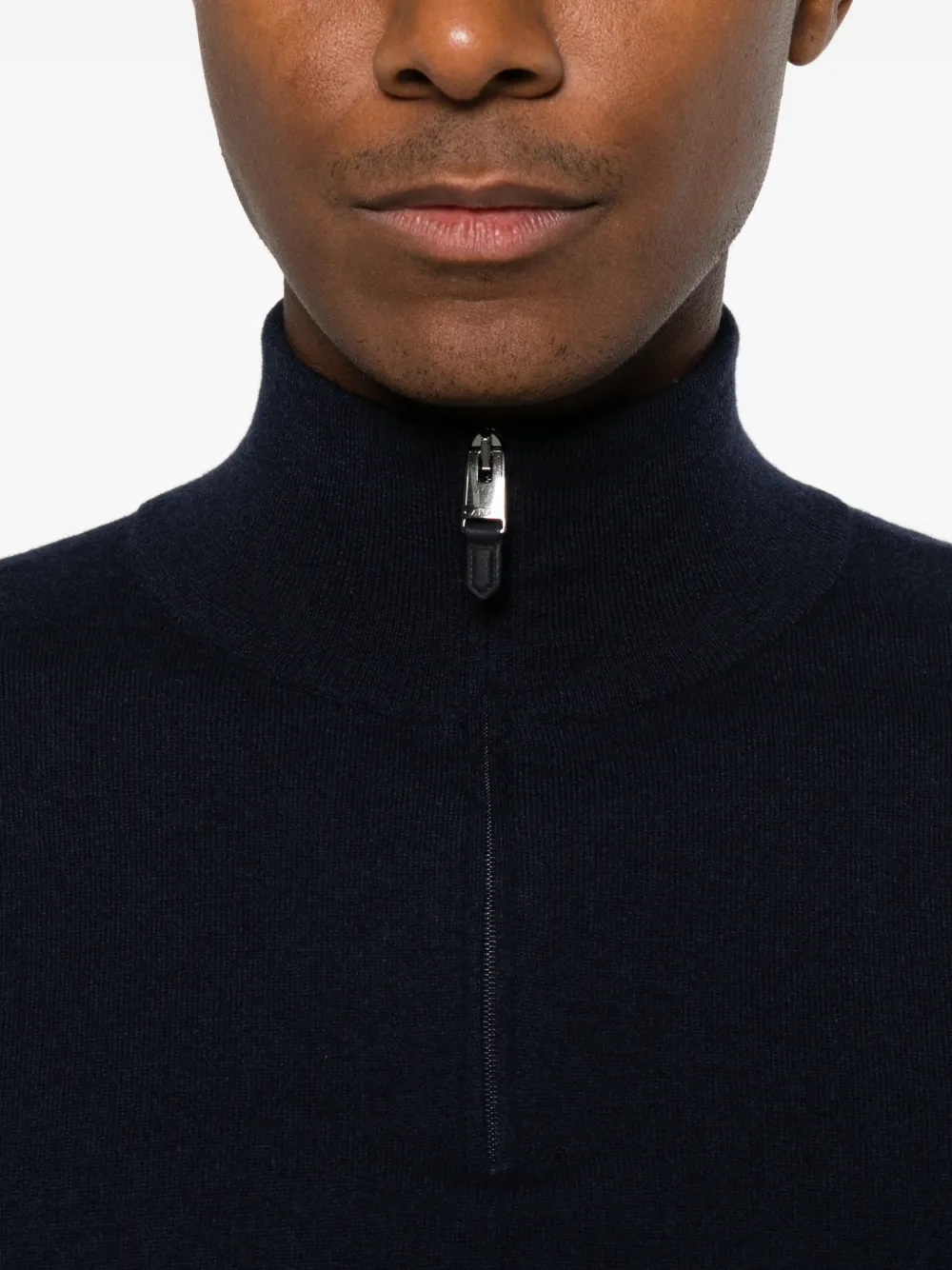 Canali quarter-zip cashmere sweater Blauw