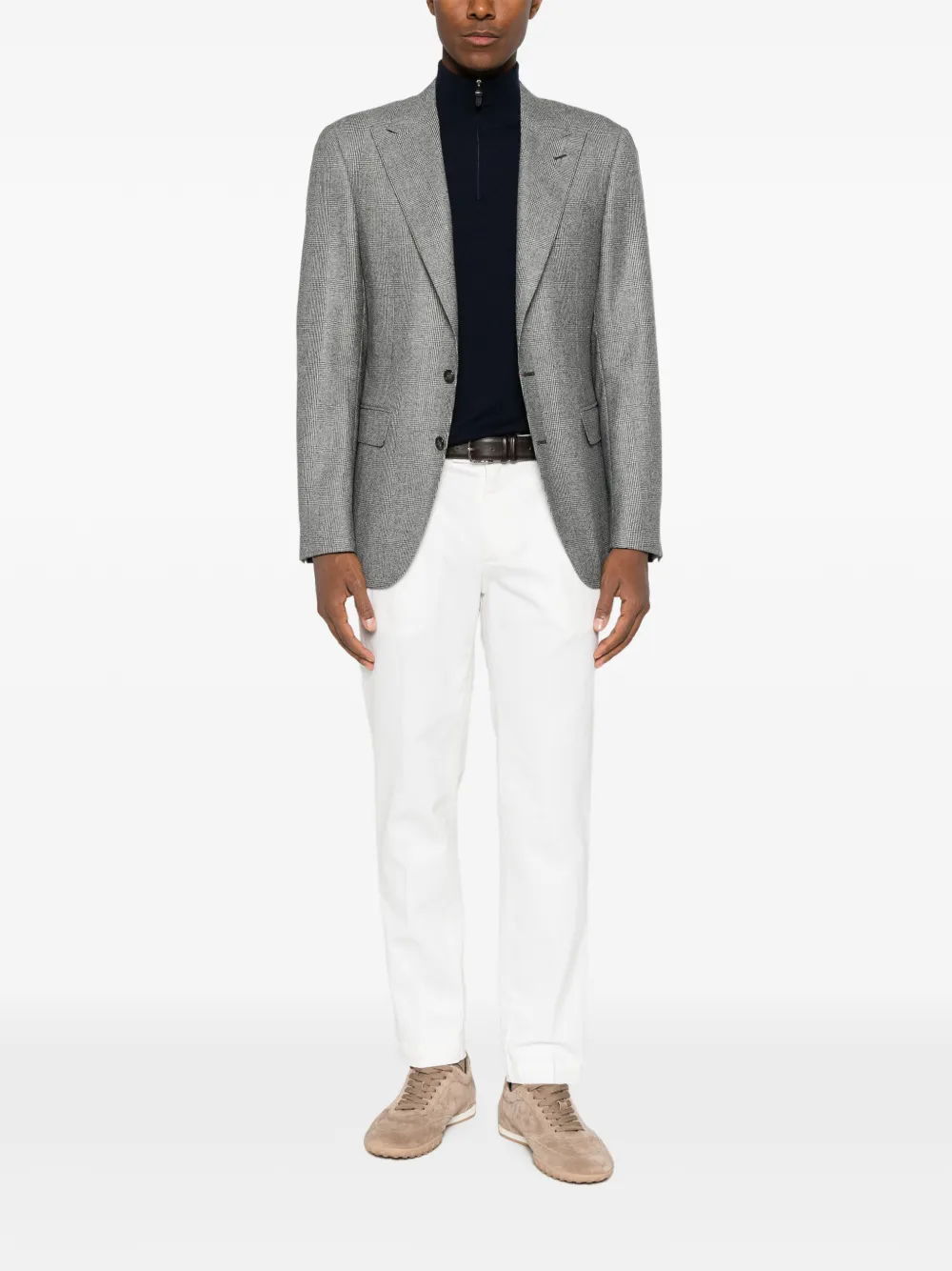 Canali quarter-zip cashmere sweater Blauw