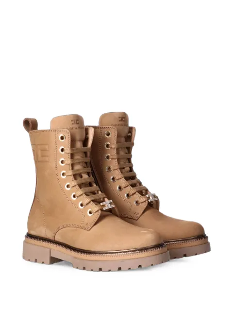 Elisabetta Franchi La Mia Bambina logo-embossed lace-up boots
