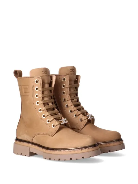 Elisabetta Franchi La Mia Bambina logo-embossed lace-up boots