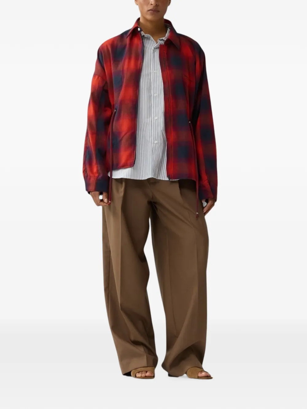 New Amsterdam Surfassociation Geruit shirtjack met rits Rood