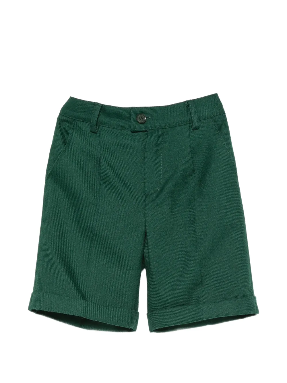 PAIO CRIPPA pleated turn-up shorts - Verde