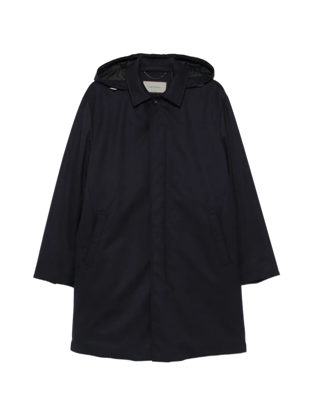 Canali hooded wool coat - Blau