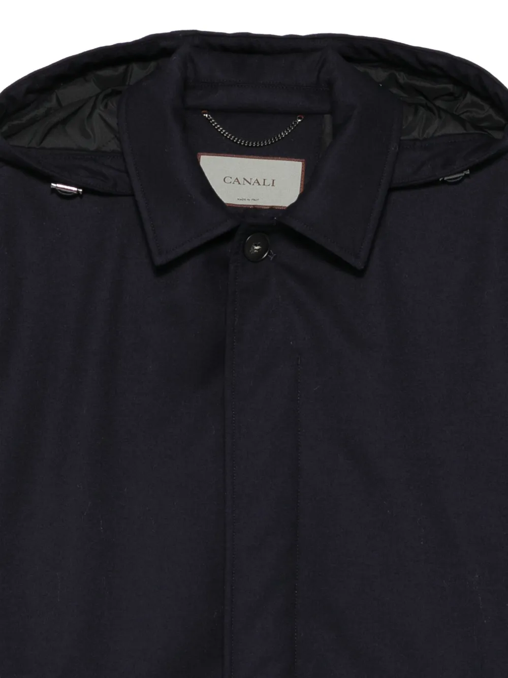 Canali Wollen jas met capuchon Blauw