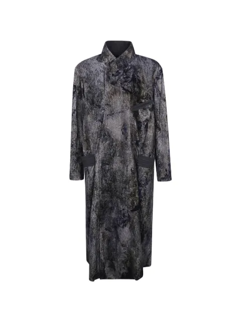 Ziggy Chen crinkled-effect double-breasted coat