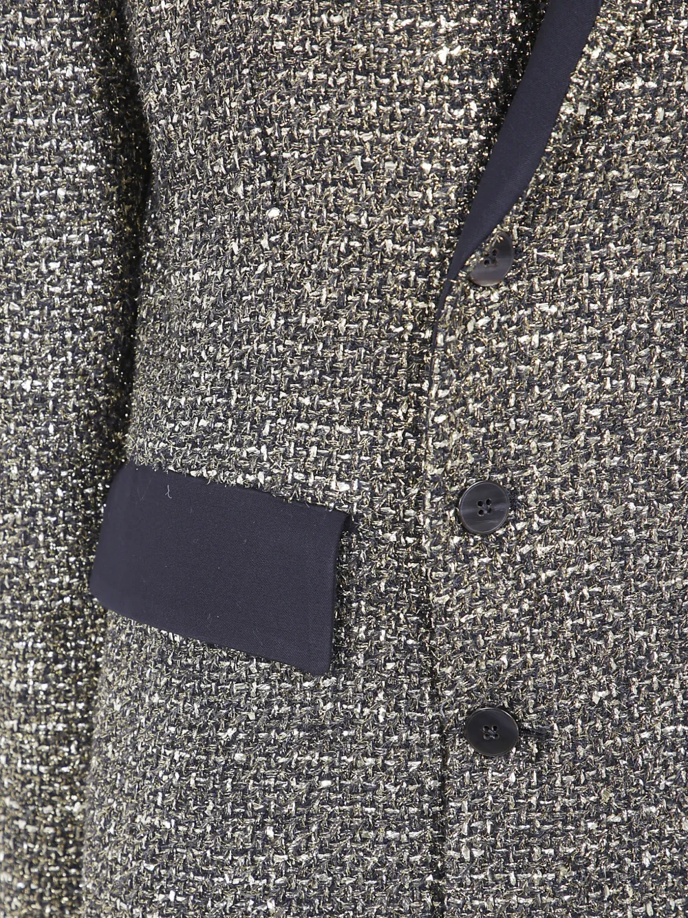 SAPIO Metallic bouclé-gebreide jas van lamé Grijs