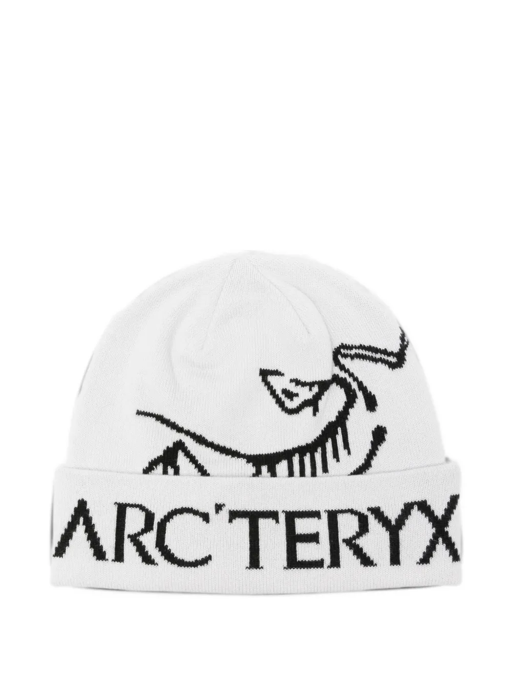 Arc'teryx Logo-intarsia Knitted Beanie Hat In White
