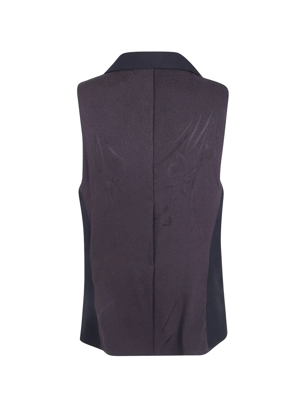 IBRIGU Haori gilet met gekerfde revers en jacquard Zwart