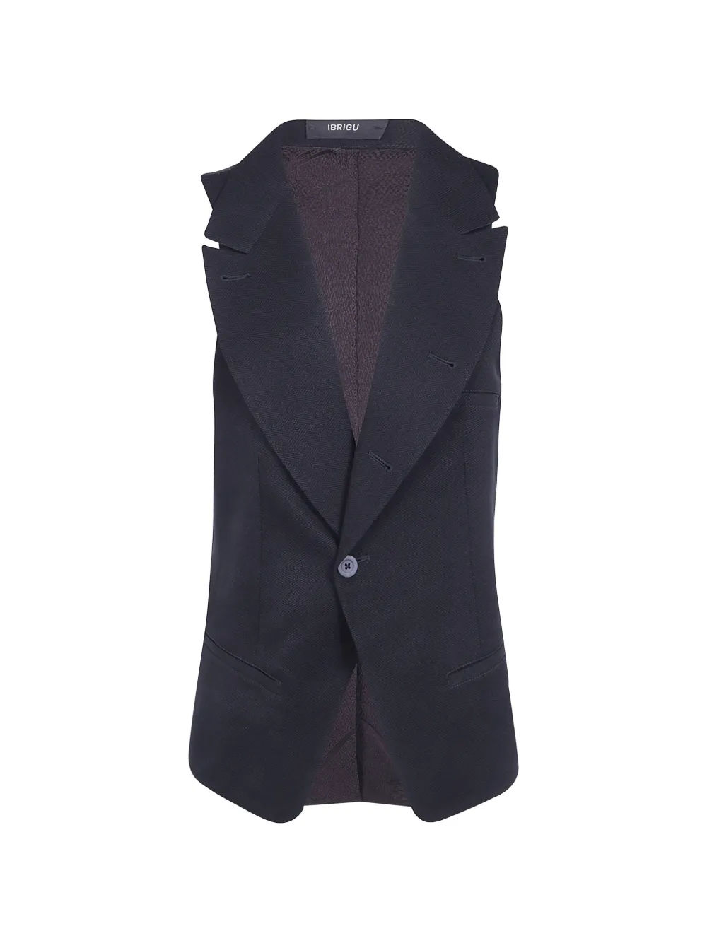 IBRIGU Haori jacquard-weave notched-lapels gilet