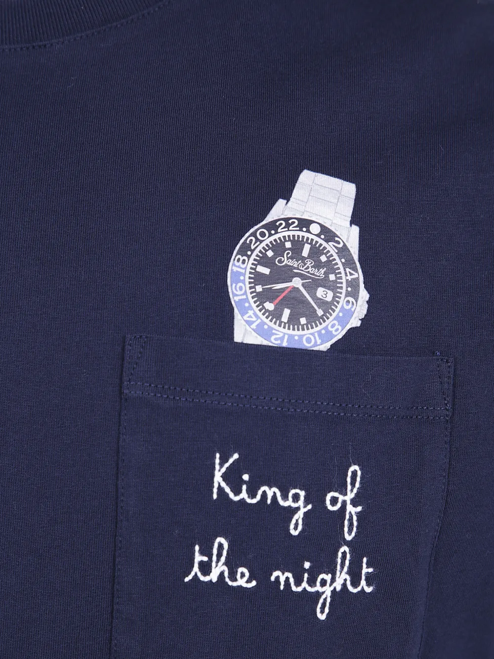 MC2 Saint Barth Austin T-shirt met borduurwerk en borstzak Blauw