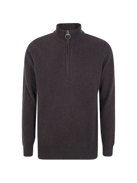 Barbour Holden tartan-patch half-zip sweater