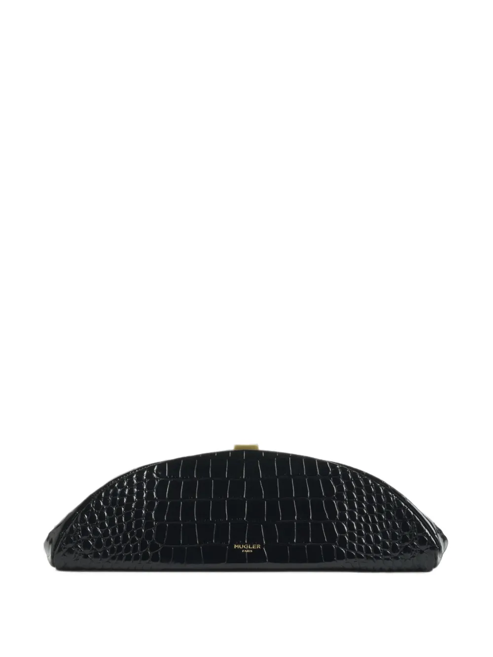 Mugler black croco Lua clutch - Noir
