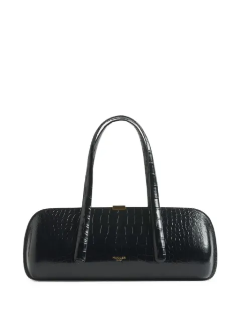 Mugler black croc-effect Aurora bag