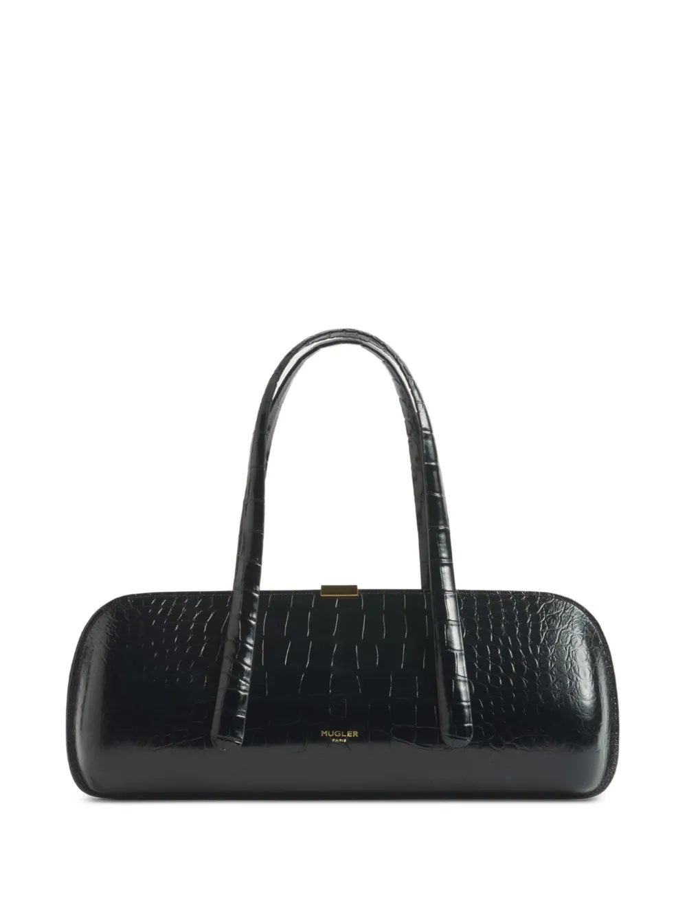 Mugler black croc-effect Aurora bag - Schwarz