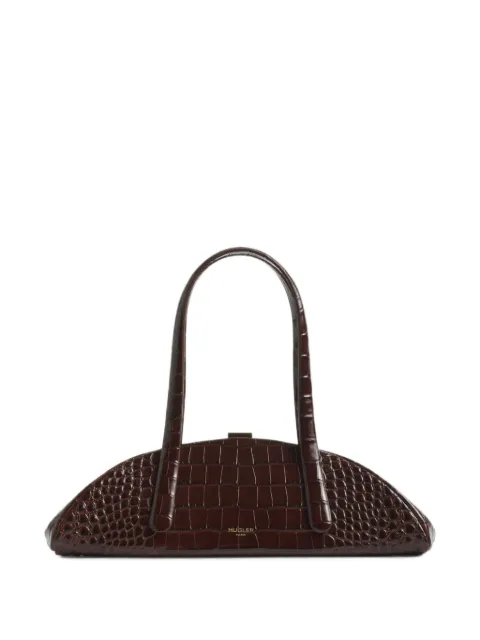 Mugler brown croc-effect Lua bag