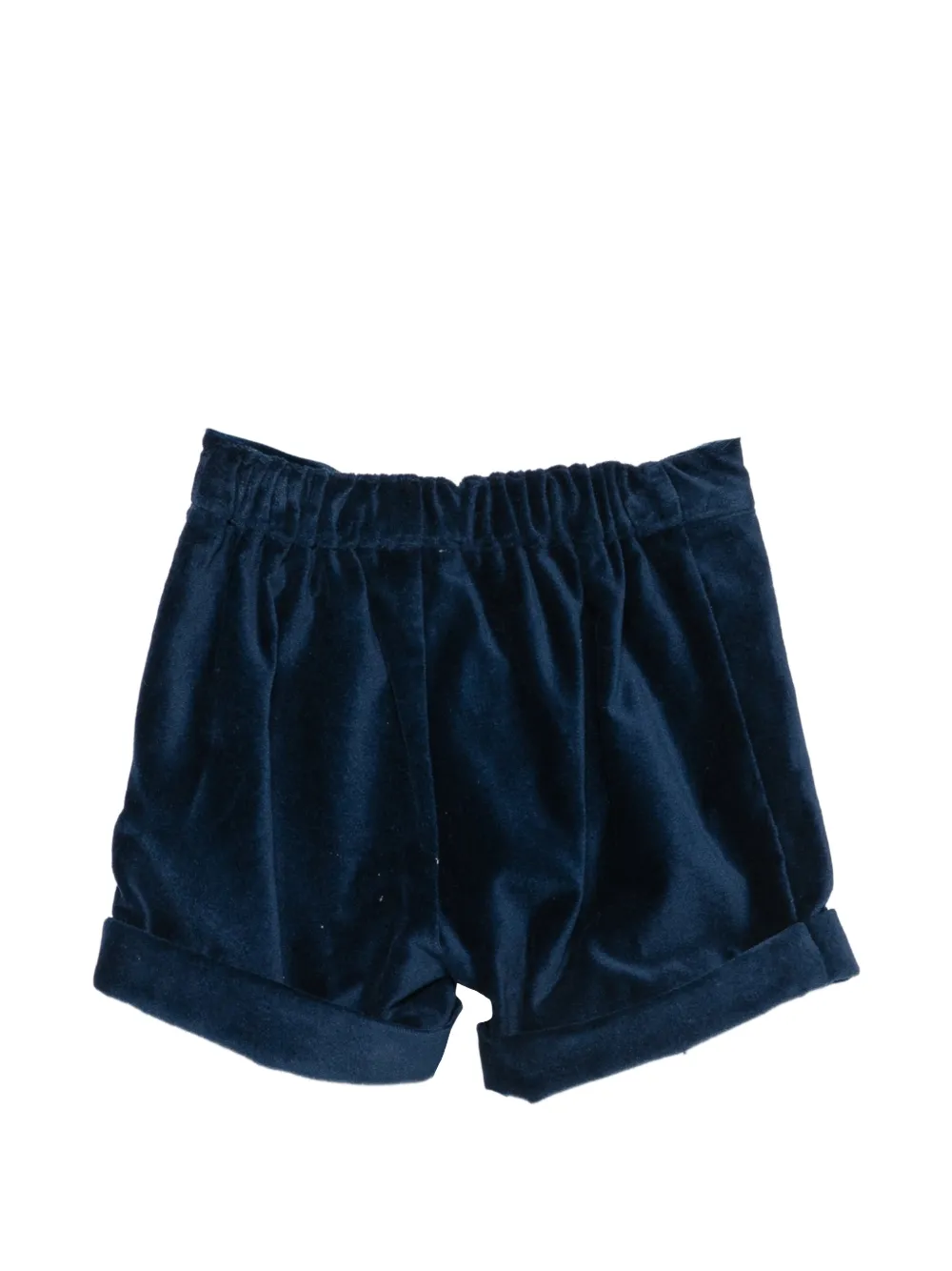 Siola velvet turn-up shorts Blauw