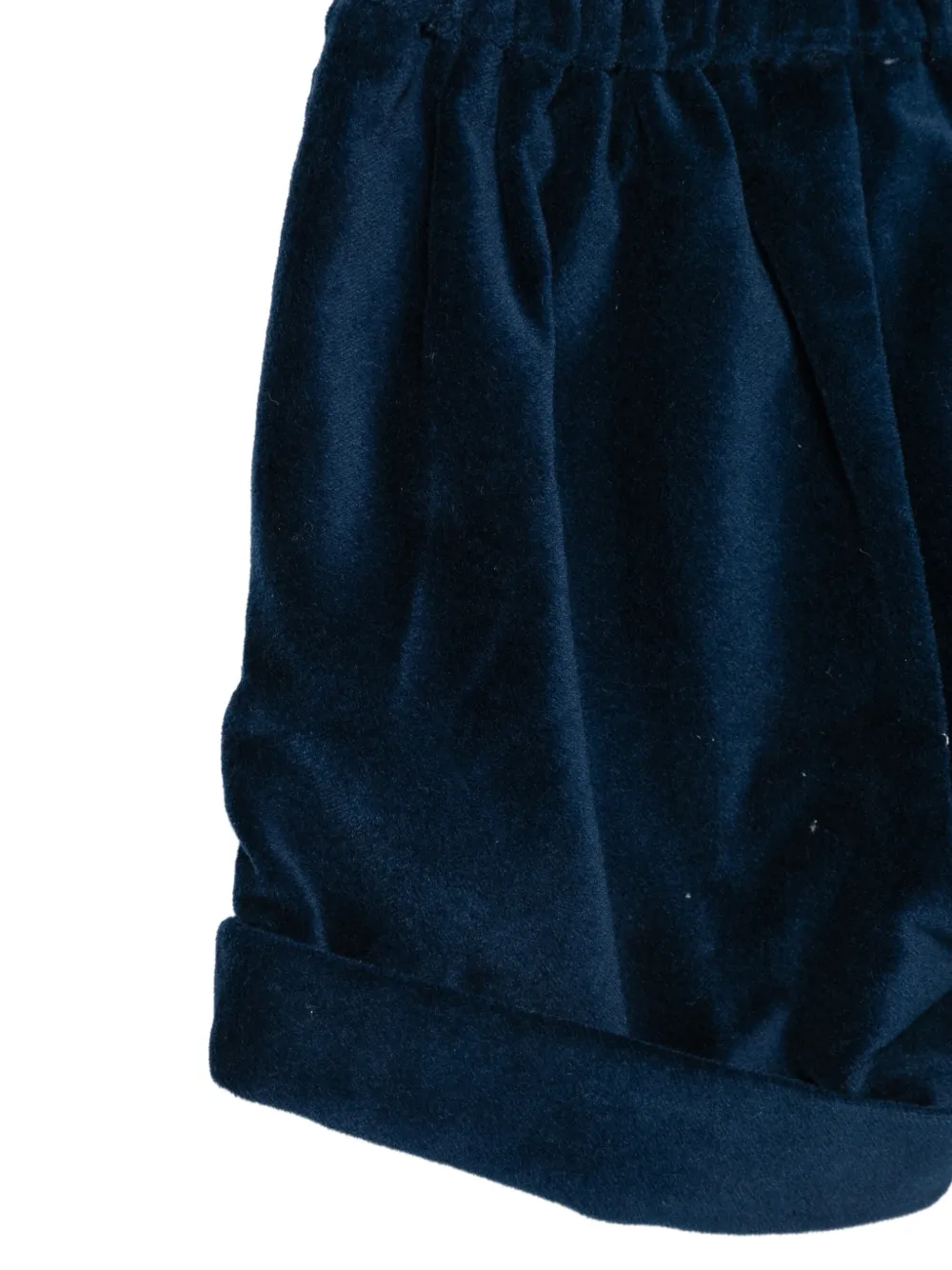 Siola velvet turn-up shorts Blauw