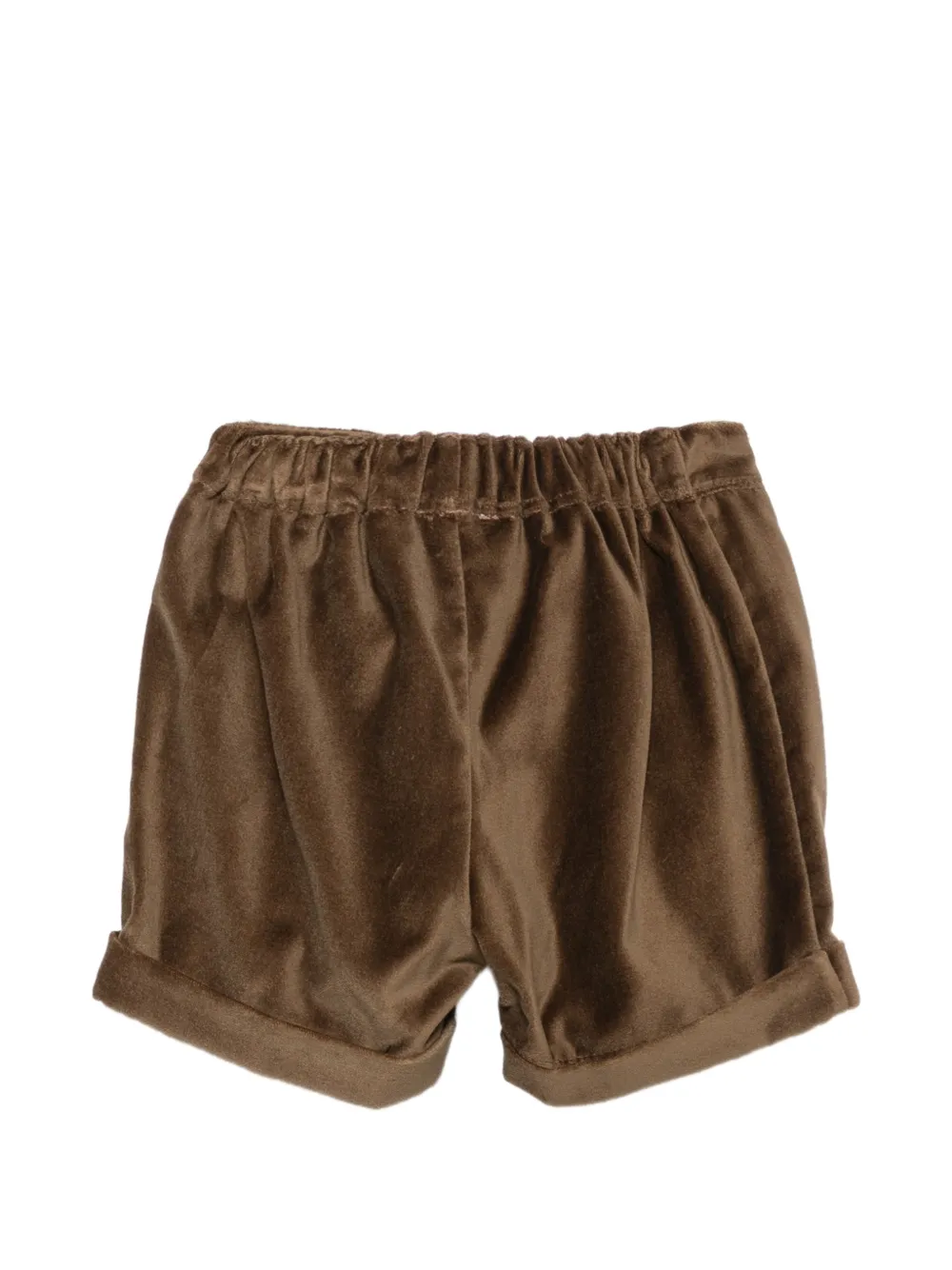 Siola velvet turn-up shorts Groen