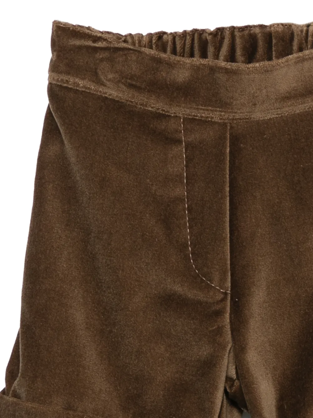 Siola velvet turn-up shorts Groen