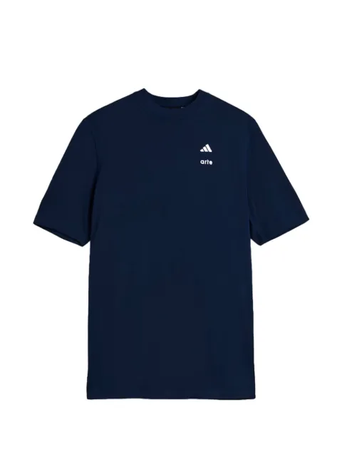 adidas logo-print lace-detail T-shirt