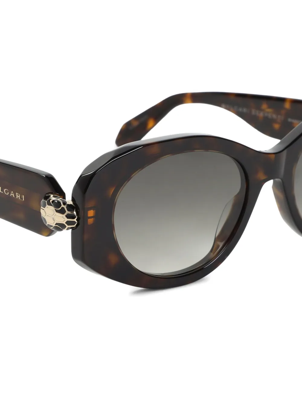 Bvlgari Serpenti zonnebril met geometrisch montuur Bruin