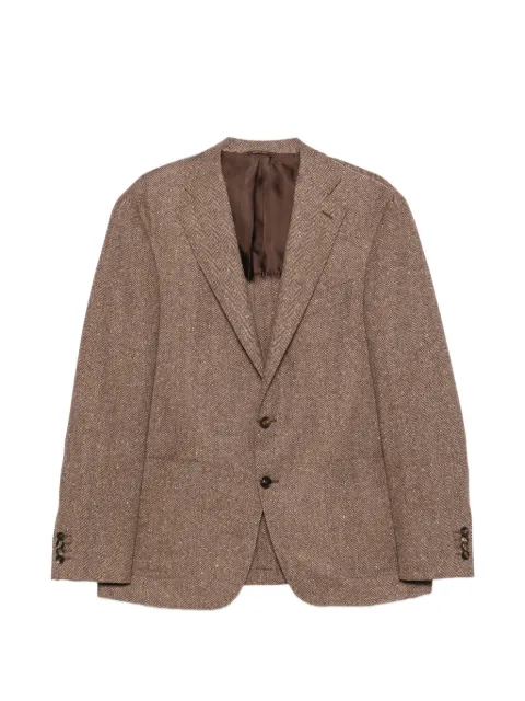 Canali herringbone-pattern single-breasted blazer