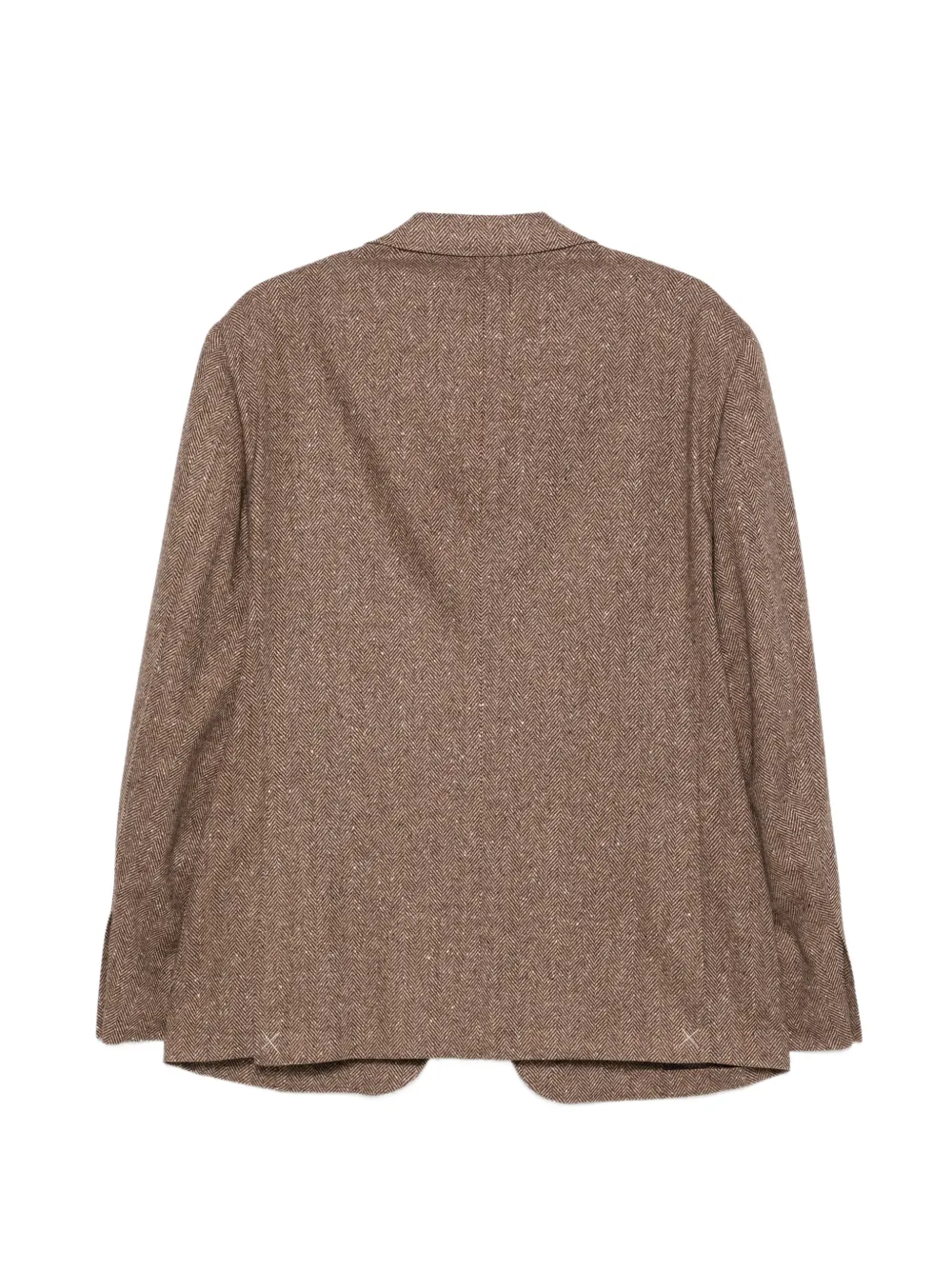 Canali herringbone-pattern single-breasted blazer Bruin
