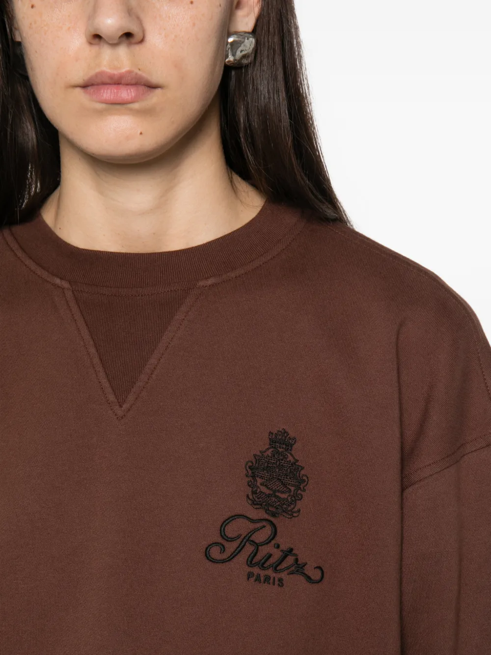 FRAME The Ritz embroidered sweatshirt Bruin