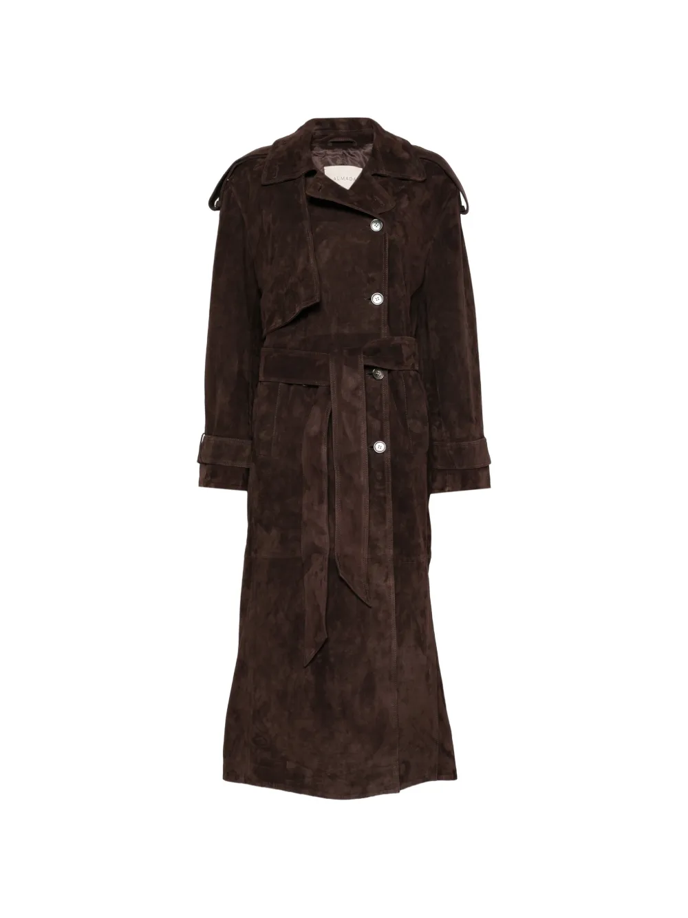 Almada Label Trench con cintura - Marrone