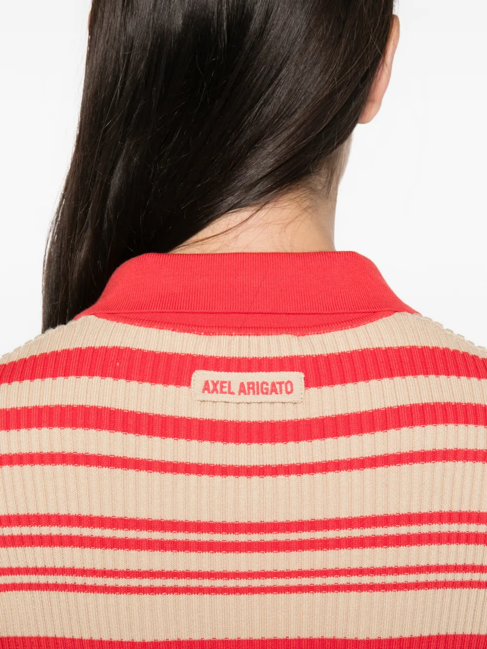 Axel Arigato Anja geribbeld poloshirt Beige