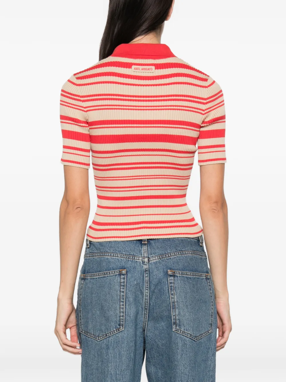 Axel Arigato Anja geribbeld poloshirt Beige