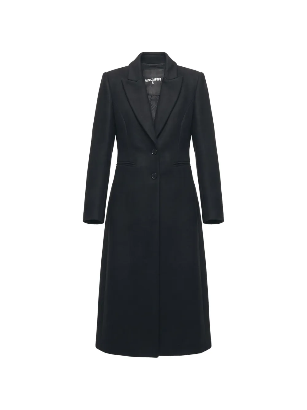 Patrizia Pepe Fly-detail lapel-collar coat - Nero