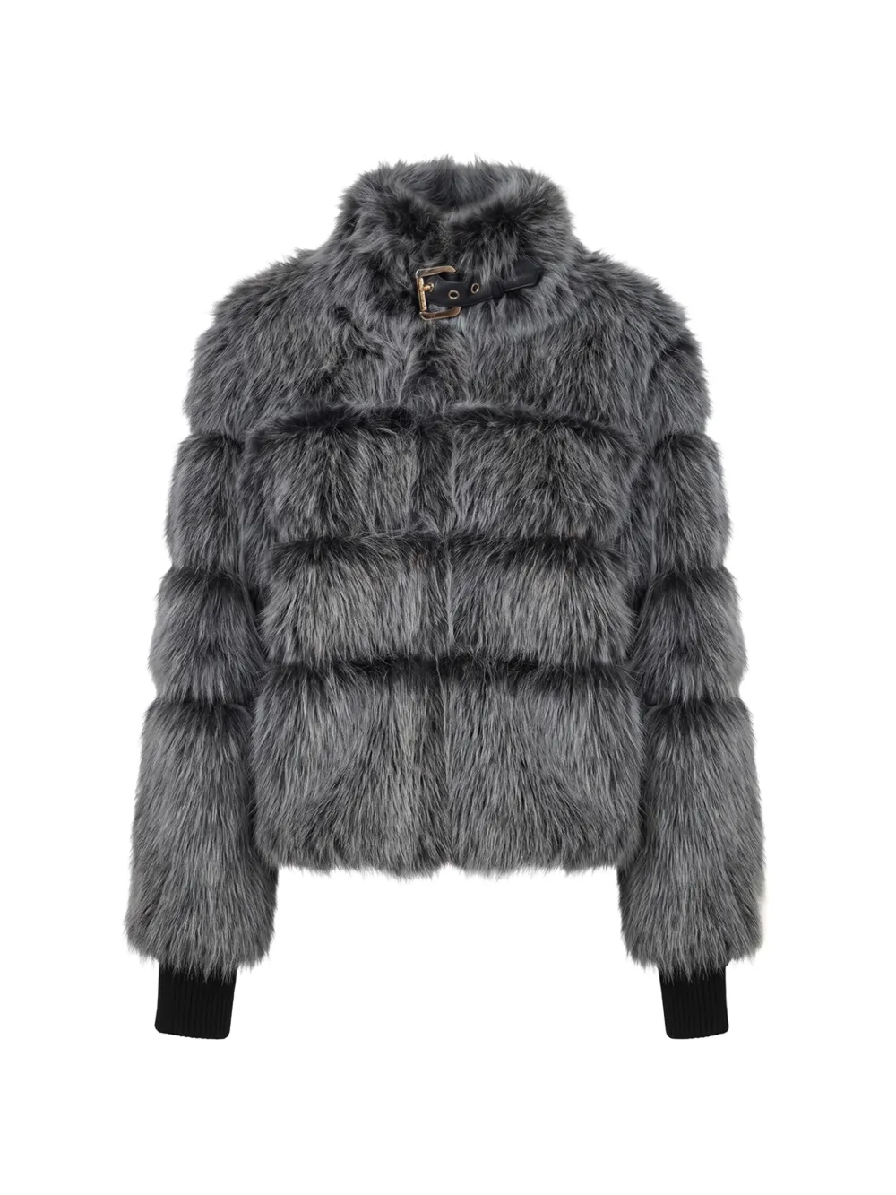 Patrizia Pepe buckle-fastening faux-fur jacket - Blau