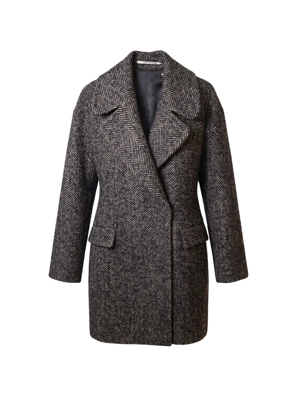 Tagliatore Astrid herringbone-pattern wool coat - Grigio