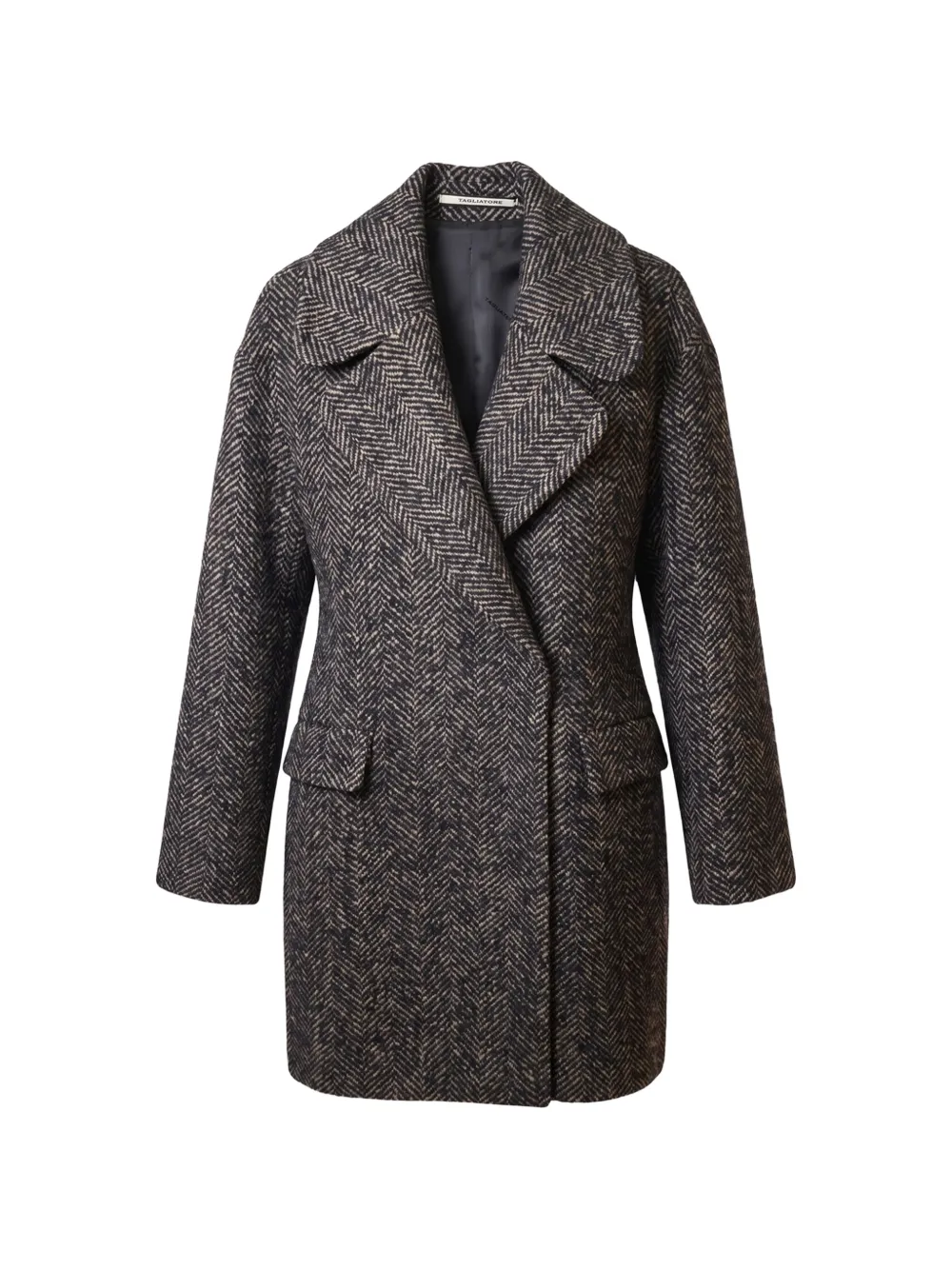 Tagliatore Astrid herringbone-pattern wool coat - Grau