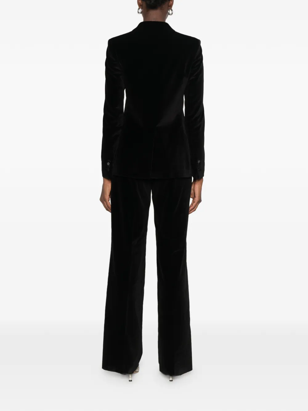 Tagliatore double-breasted velvet suit Zwart
