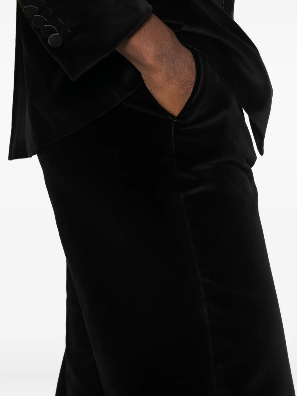 Tagliatore double-breasted velvet suit Zwart