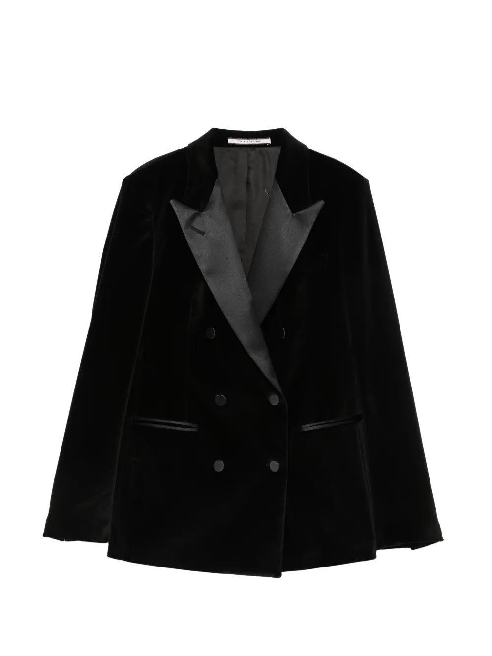 Tagliatore double-breasted velvet suit - Schwarz
