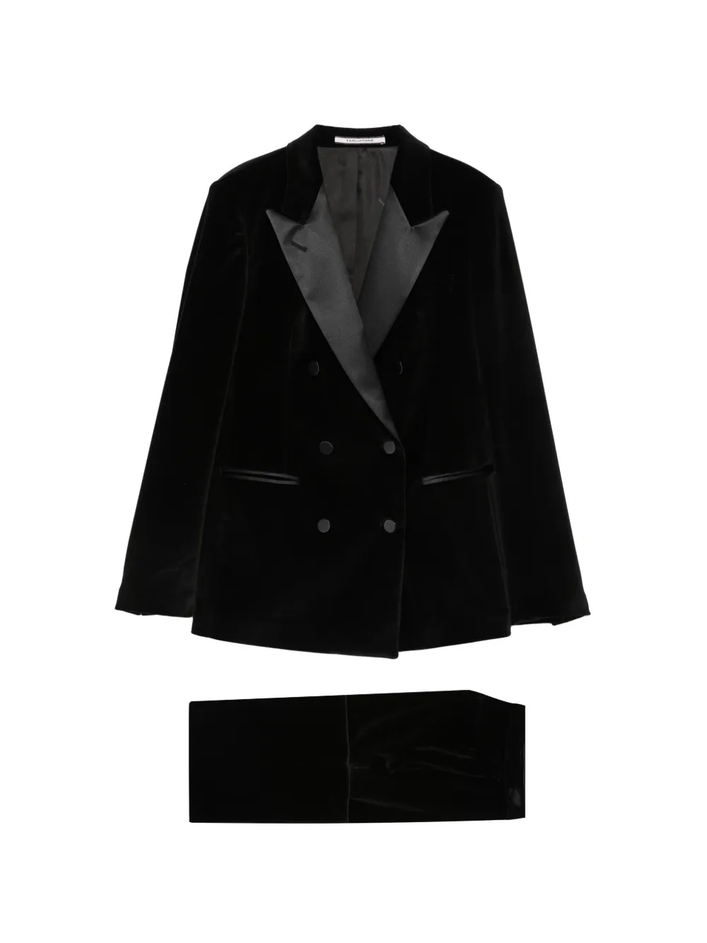 Tagliatore double-breasted velvet suit - Nero