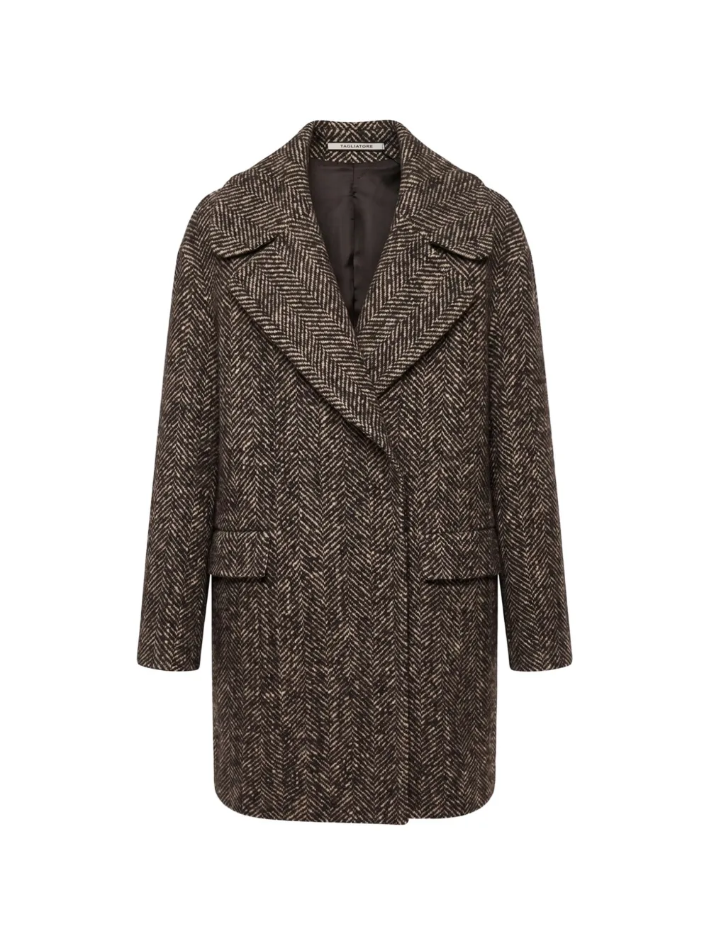 Tagliatore Astrid herringbone-pattern coat - Marrone