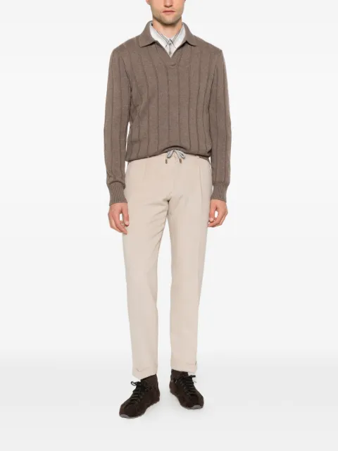 Barba Roma drawstring-waist pleated trousers