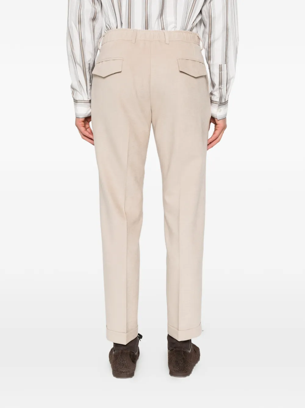Barba Roma drawstring-waist pleated trousers Beige