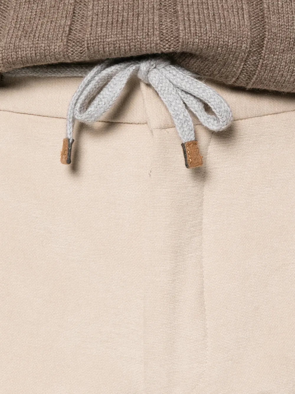 Barba Roma drawstring-waist pleated trousers Beige