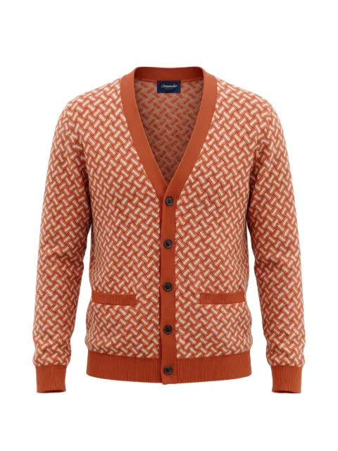 Drumohr Biscottino-jacquard cashmere cardigan