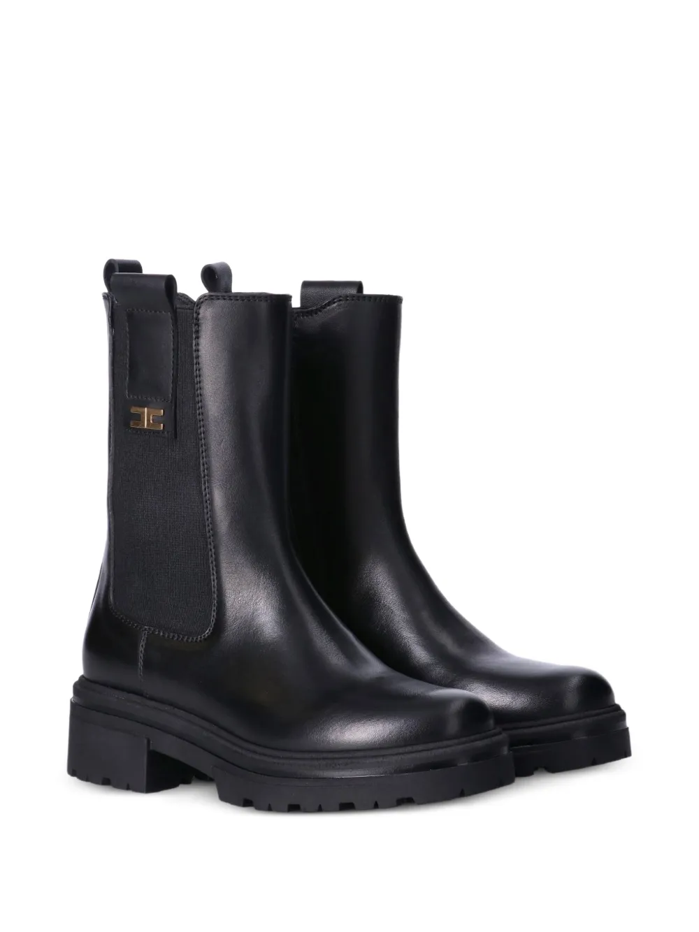 Elisabetta Franchi La Mia Bambina logo-plaque ankle boots - Noir Elisabetta Franchi La Mia Bambina logo-plaque ankle boots - Noir