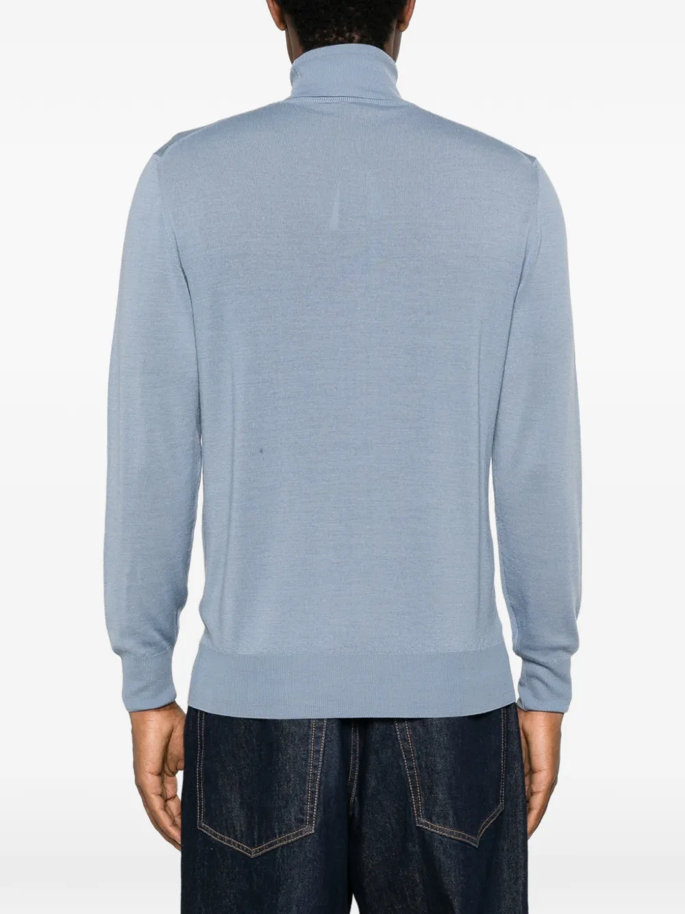 Canali roll-neck wool sweater Blauw