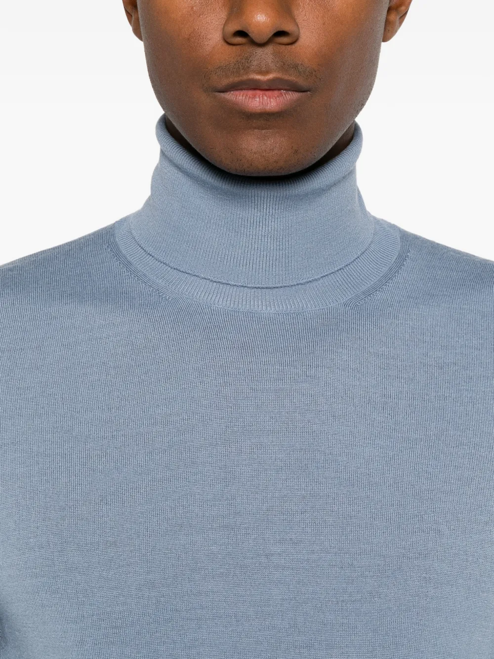Canali roll-neck wool sweater Blauw