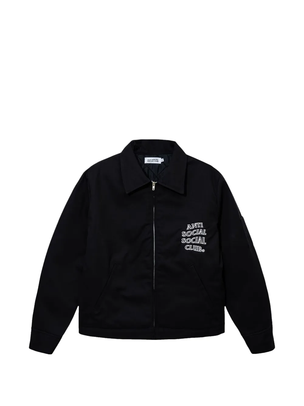 Anti Social Social Club logo-embroidered contrast-stitch jacket - Schwarz