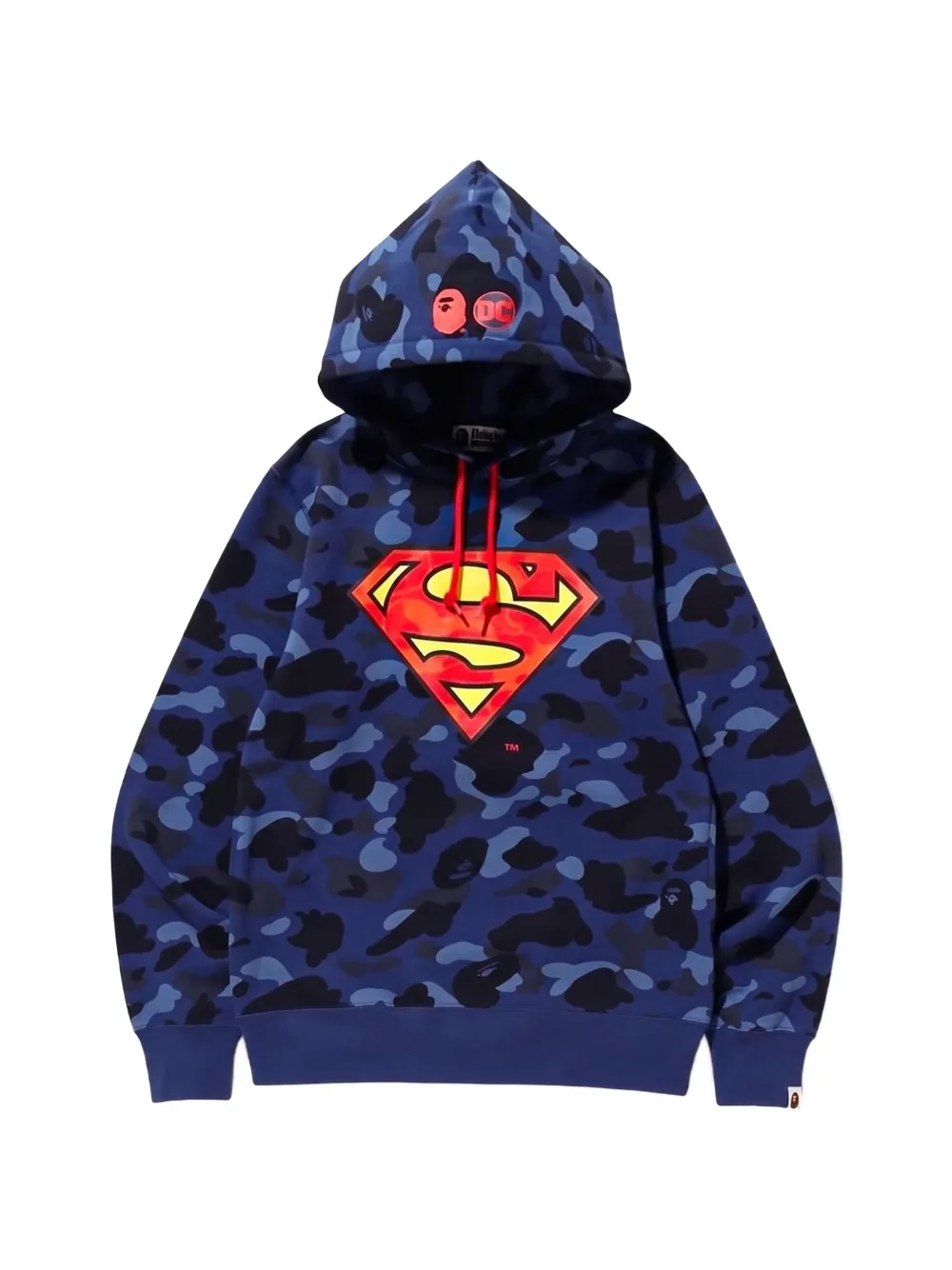 A BATHING APE Superman hoodie met camouflageprint Blauw